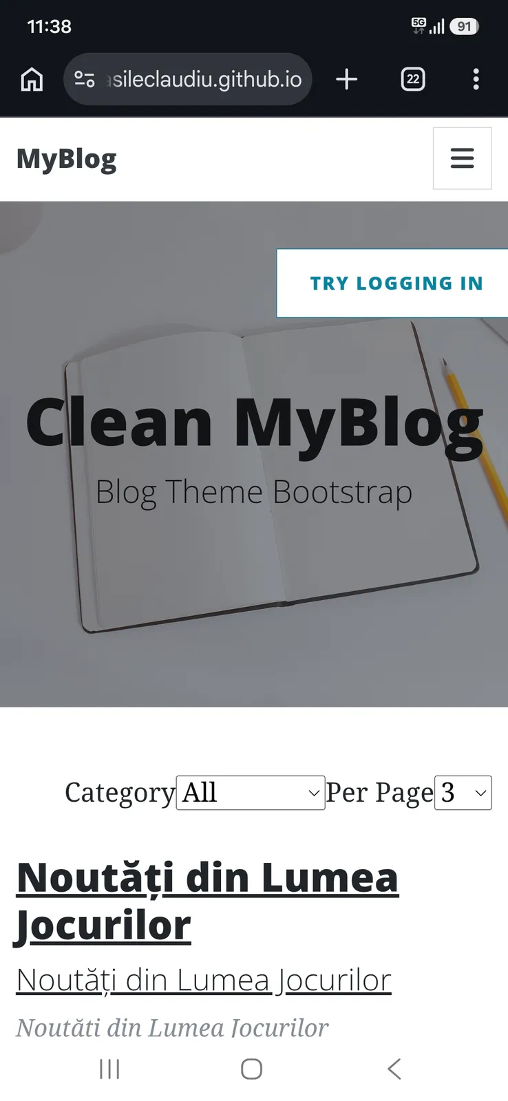 Angular clean blog