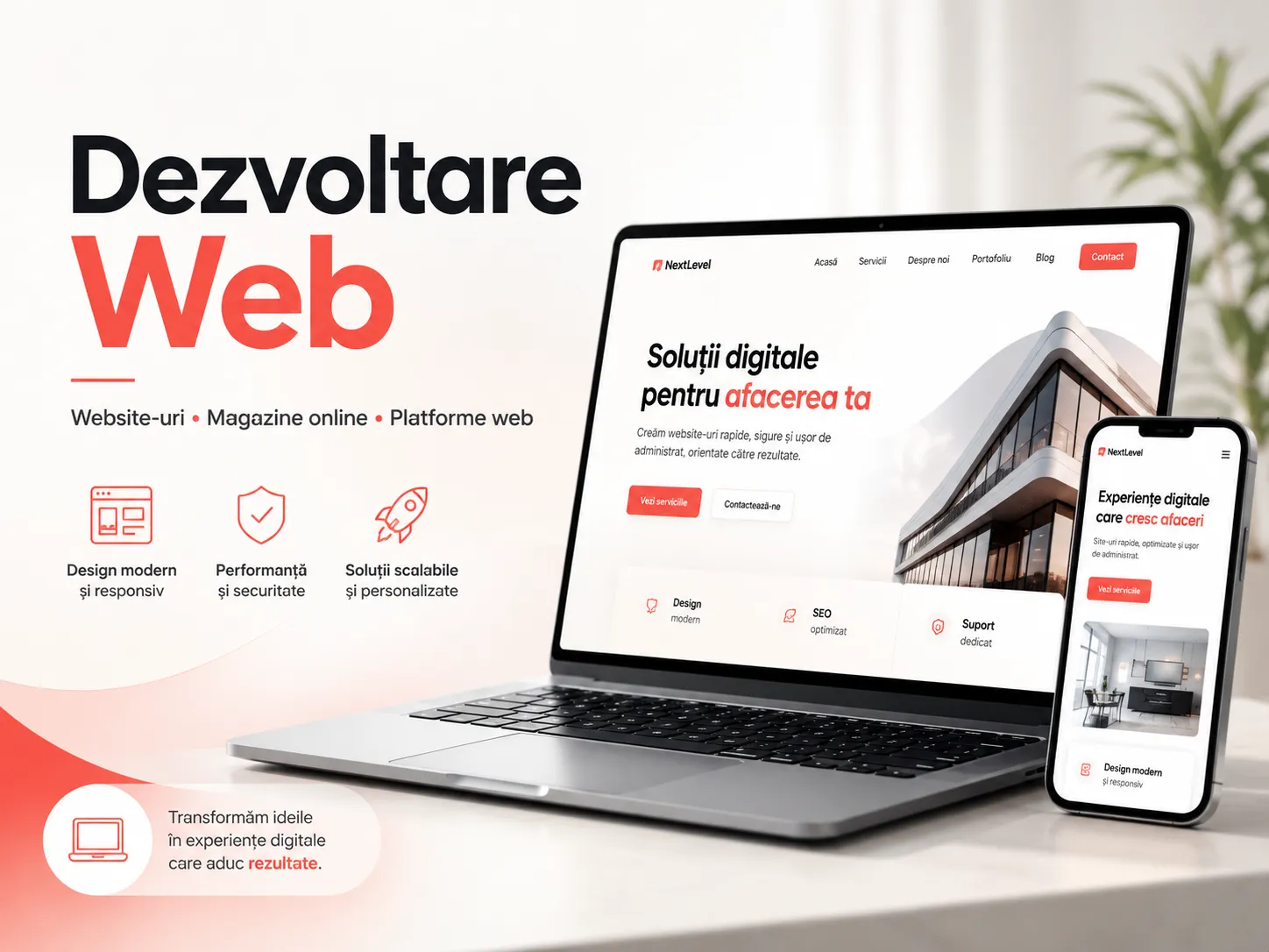 Dezvoltare website și aplicație web personalizată