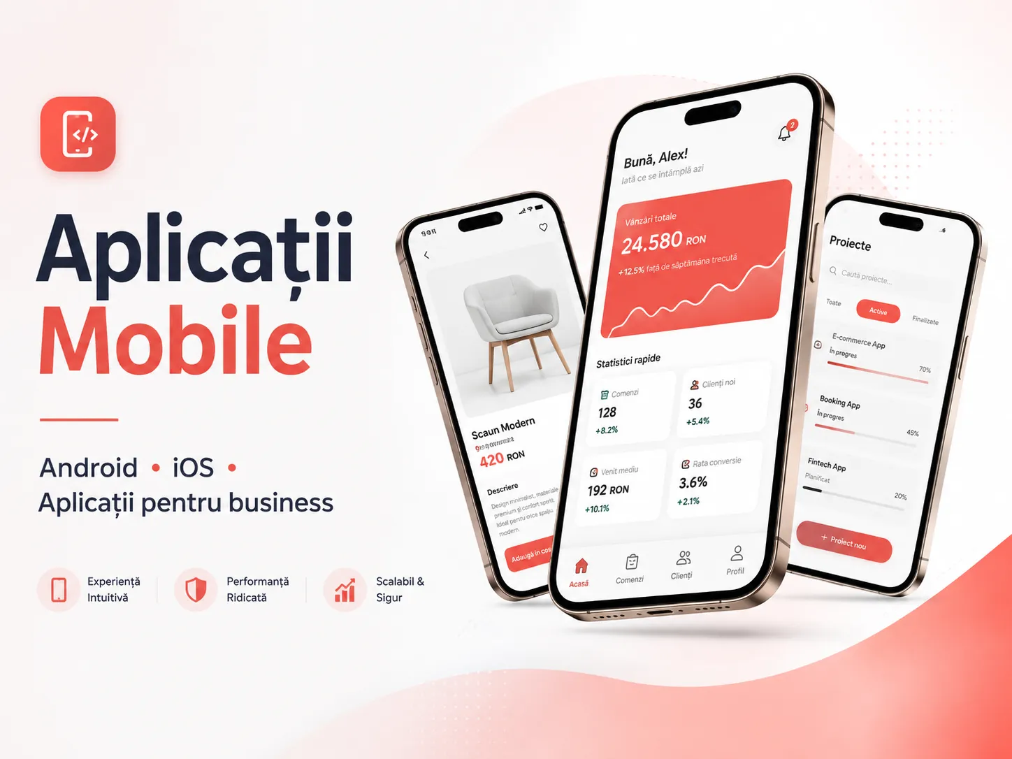 Dezvoltare aplicație mobilă Android și iOS