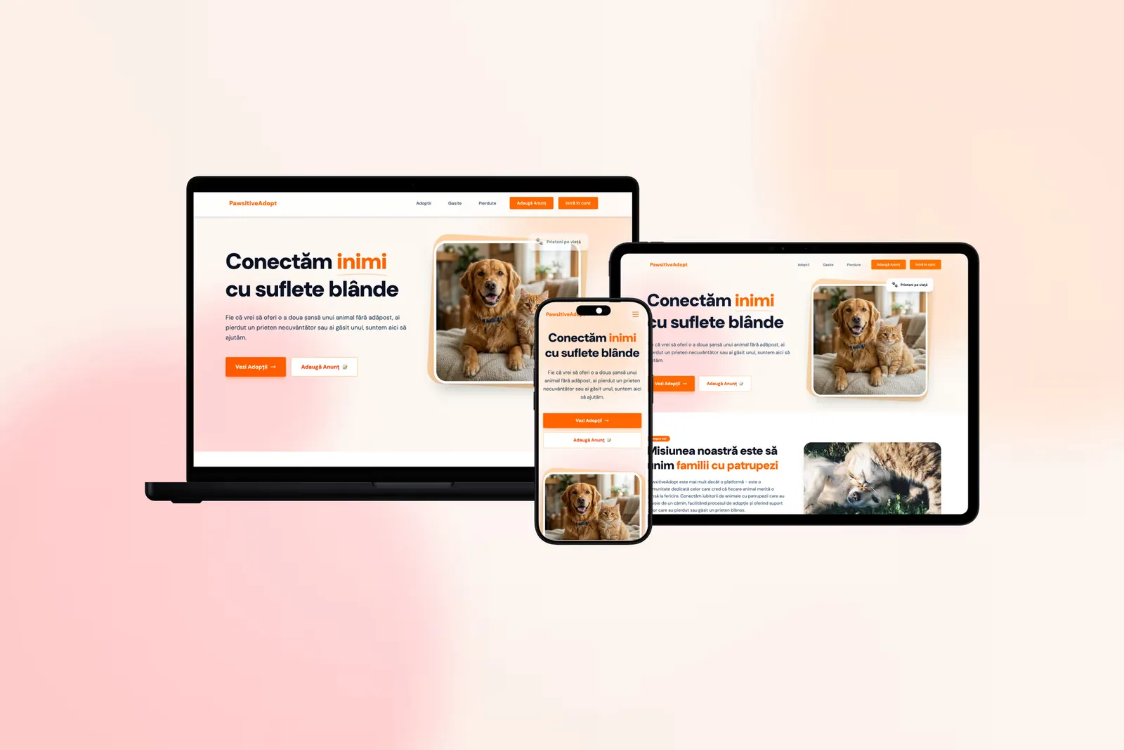 PawsitiveAdopt - Platformă Comunitară pentru Animale
